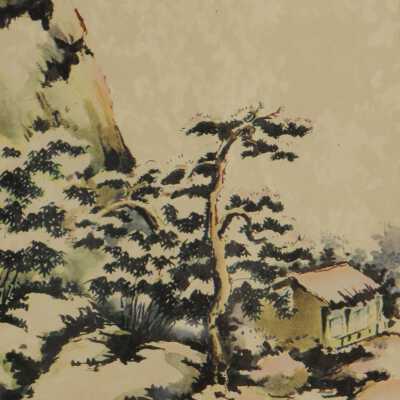 Untitled - rocks and trees with house