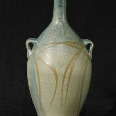 Untitled (green bottle with handles)