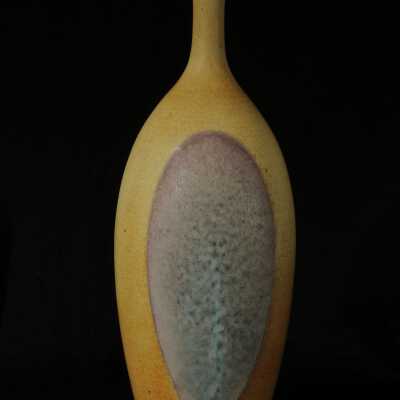 Untitled (yellow bottle with oval medalion)