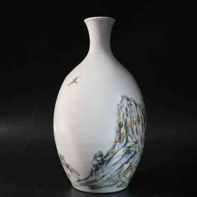 Medium Grey Green Blue Vase