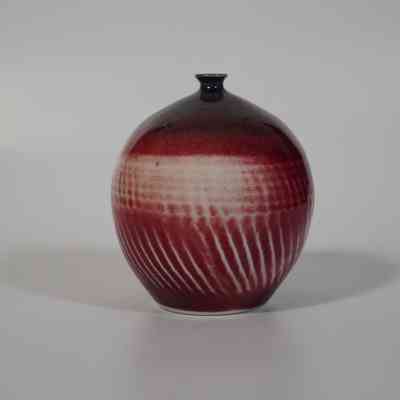 Small Burgundy & Blue Vase