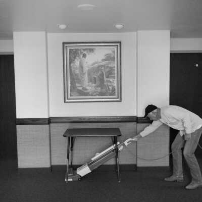 Man Cleaning Church
