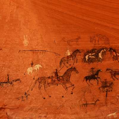 Pictographs in Blue Bull Cave