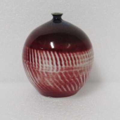 Small Burgundy & Blue Vase