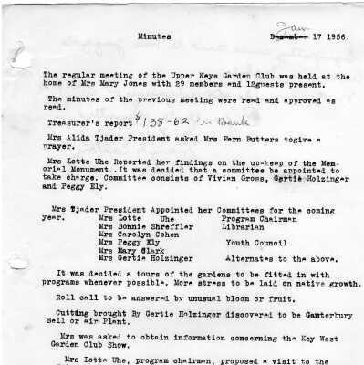 Meeting Minutes - January 17th, 1956