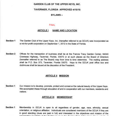Bylaws from April 2015