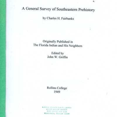 A General Survey of Southeastern Prehistory