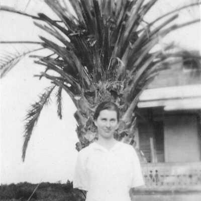 Myrtle Albury in the front yard