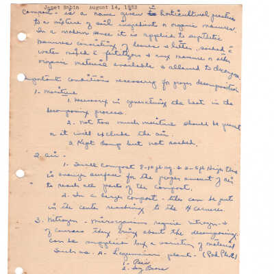 Talk from Janet Sabin - August 14, 1952