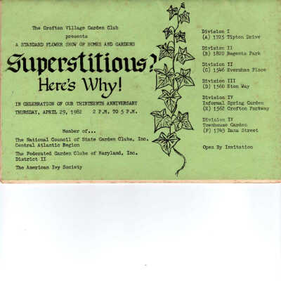 Crofton Flower Show Booklet 1982