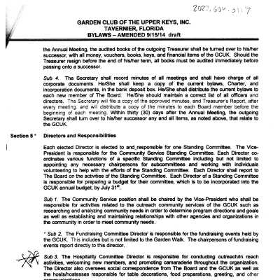 Garden Club Bylaws - Amended Draft 9/15/14