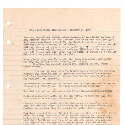 Meeting Minutes - December 15th, 1959