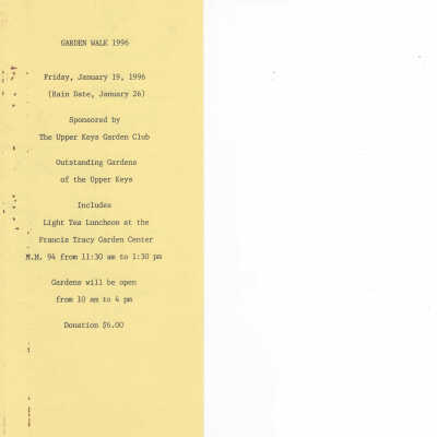 1996 Garden Walk Ticket