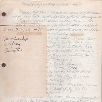 Membership Meeting Minutes 1990-1991