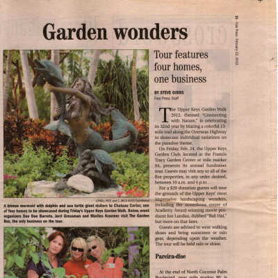 Keys Cruisin' Article Highlighting 2012 Garden Walk Stops