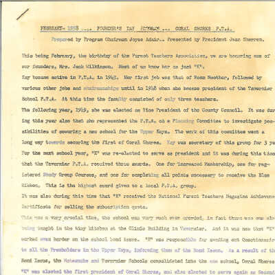 Founder's Day Program - 1958