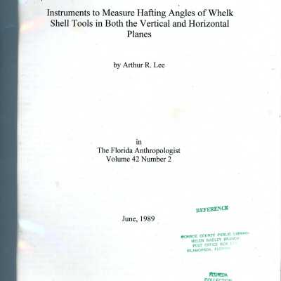 Instruments to Measure Hafting Angles of Whelk Shell Tools in Both the Vertical and Horizontal Planes