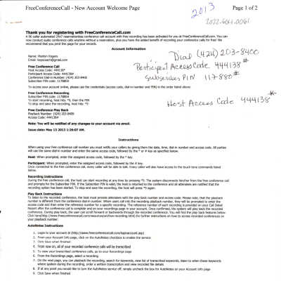 FreeConferenceCall.com Registration
