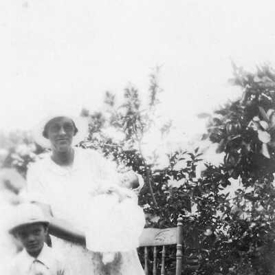 Myrtle Albury with baby May Rose and Edward