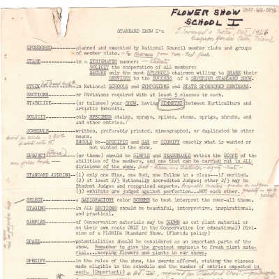 Flower Show School I - October, 1966