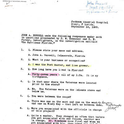 John Russell Testimony