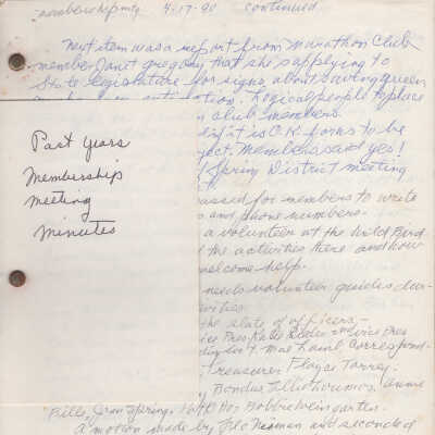 Membership Meeting Minutes 1990