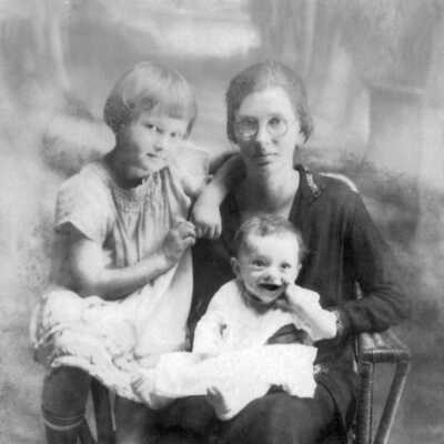 Myrtle Albury with Marjorie and Edward