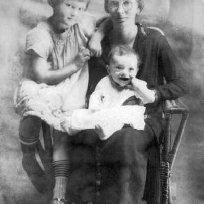 Myrtle Albury with Marjorie and Edward