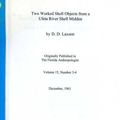 Two Worked Shell Objects from a Uleta River Shell Midden