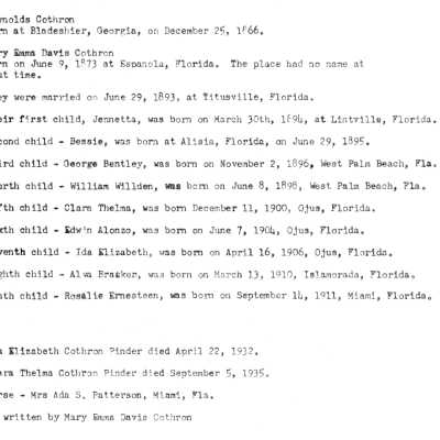 Genealogy - Cothrons