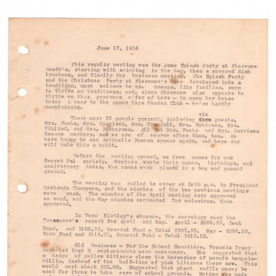Meeting Minutes - July 10th, 1958