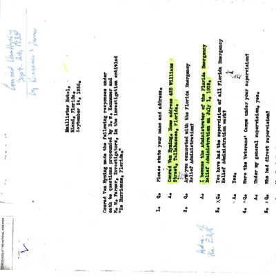 Conrad Van Hyning Testimony