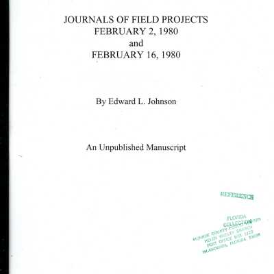 Journals of Field Projects February 2, 1980 and February 16, 1980