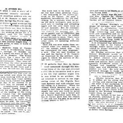 Newspaper Article by Jefferson Bell