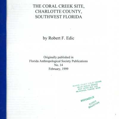 The Coral Creek Site, Charlotte County, Southwest Florida