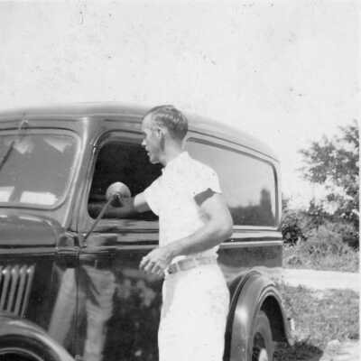 Louis Pellicier and car