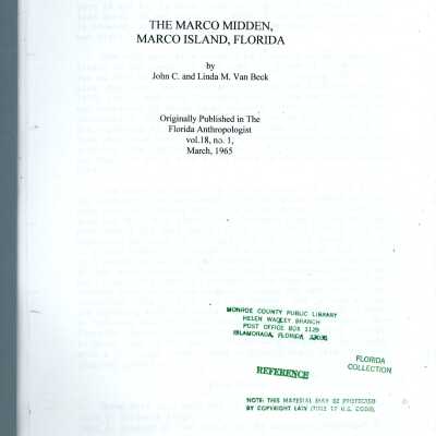 The Marco Midden, Marco Island, Florida