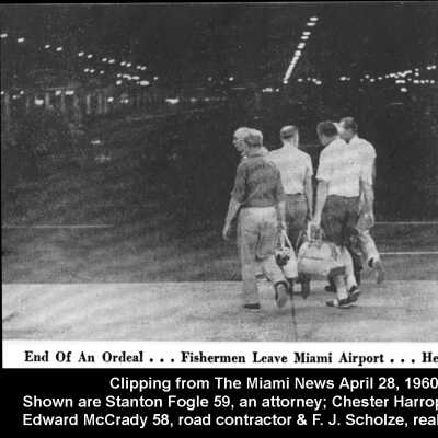 End of an Ordeal...Fishermen Leave Miami Airport...Heading for Home - April 28, 1960