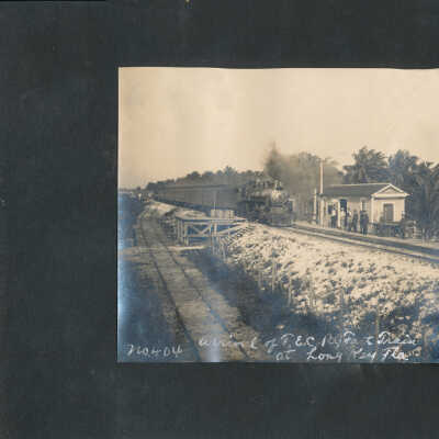Arrival of FEC Ry Fast Train at Long Key, Fla