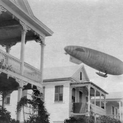 Blimp Over Key West with View of Houses