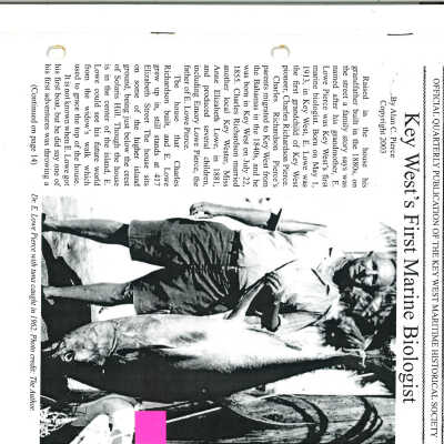Florida Keys Sea Heritage Journal, Volume 13, Number 3, Spring 2003