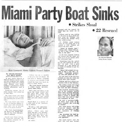 "Miami Party Boat Sinks"