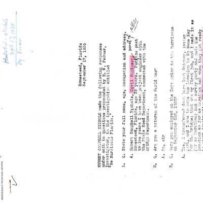 Hubert C. Nichols Testimony