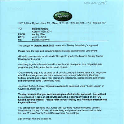 Tinsley Advertising Approval 2013