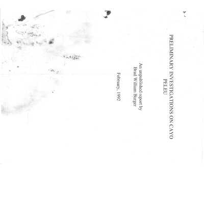 Preliminary Investigations on Cayo Peleu