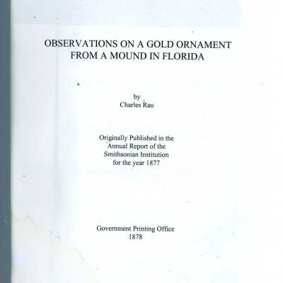 Observations on a Gold Ornament from a Mound in Florida