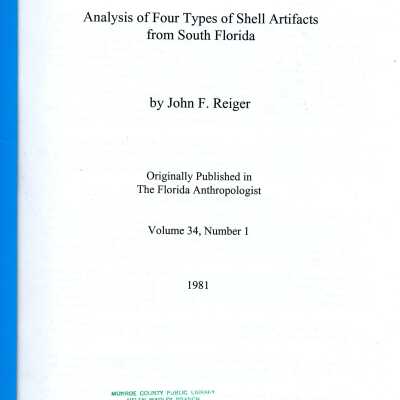 Analysis of Four Types of Shell Artifacts from South Florida
