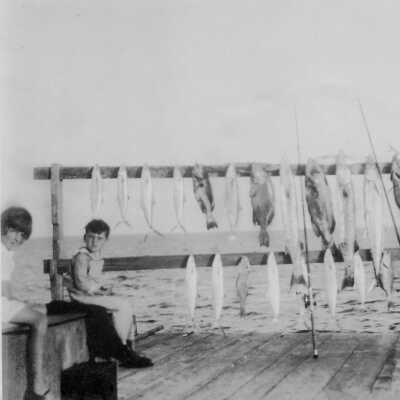 Marjorie and Edward Albury on dad's dock