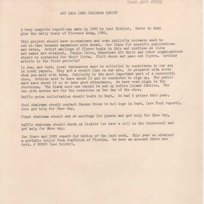 1986 Art Show Chairman's Report