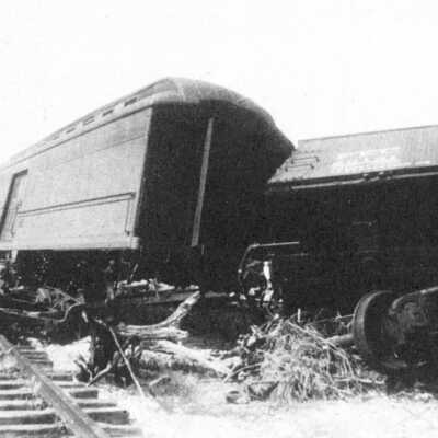 1935 Hurricane Devastation Derailed Train